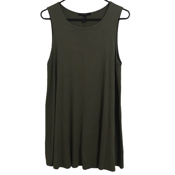 H&M Dresses Hm Ribbed Olive Green Sleeveless Dress Poshmark